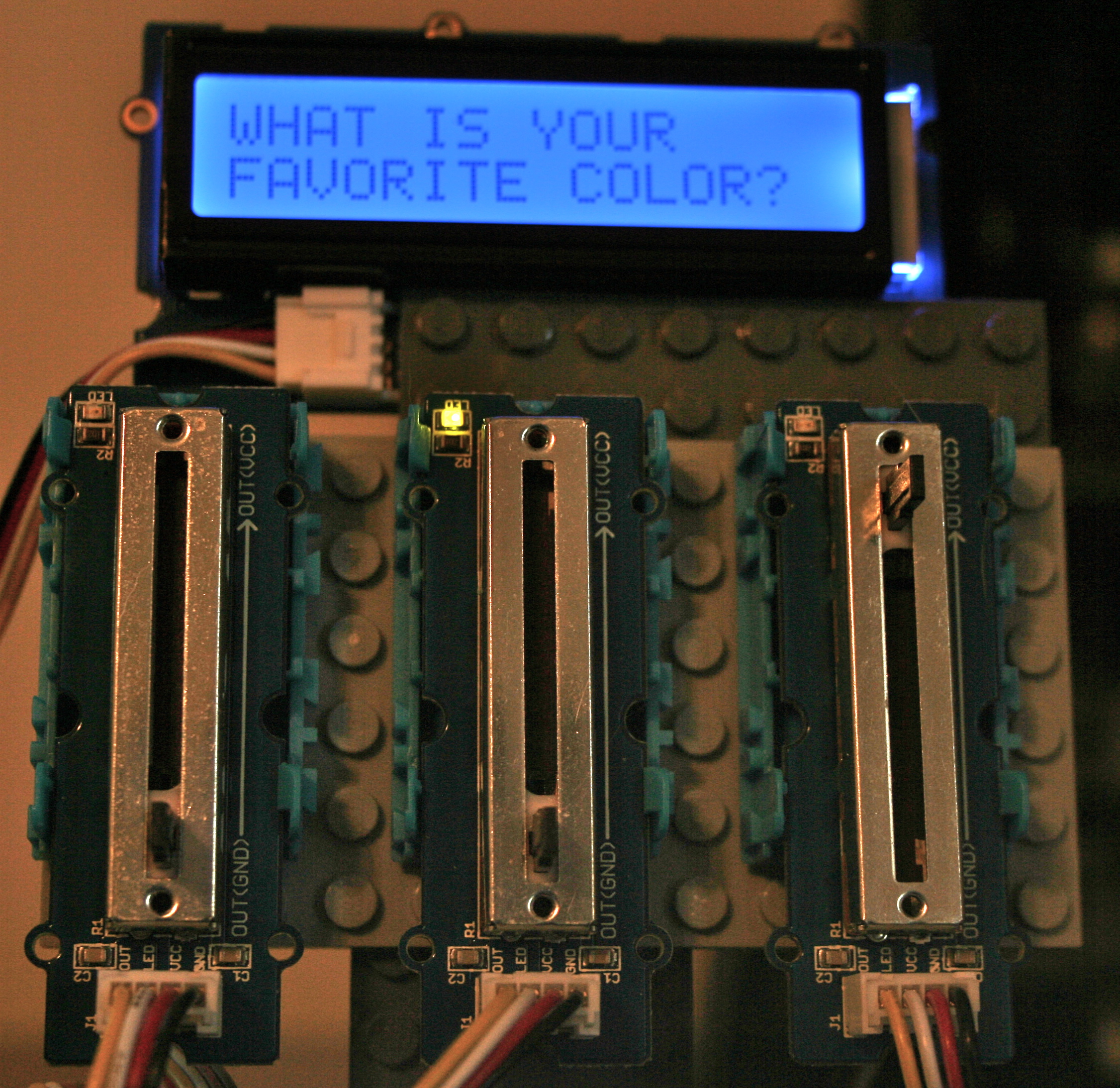 Full Blue Setting Slide potentiometer is maximimed for blue.